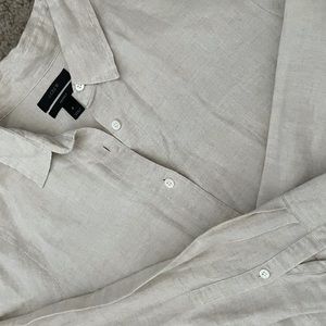 J. Crew Tan Linen Button Down Sz 6
